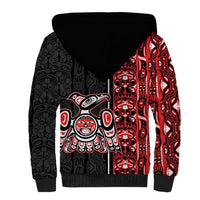 Canada Indigenous Peoples' Day Sherpa Hoodie Canadian Raven Haida Pattern