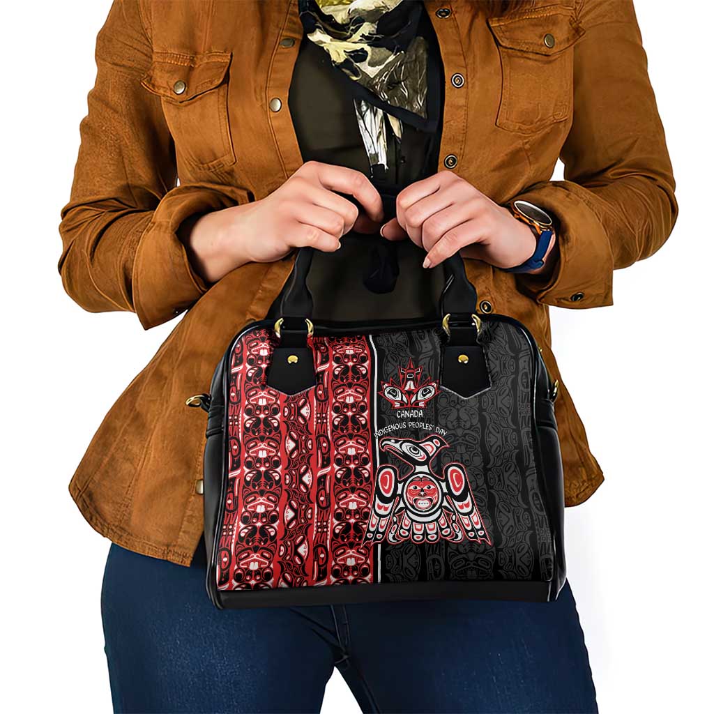 Canada Indigenous Peoples' Day Shoulder Handbag Canadian Raven Haida Pattern