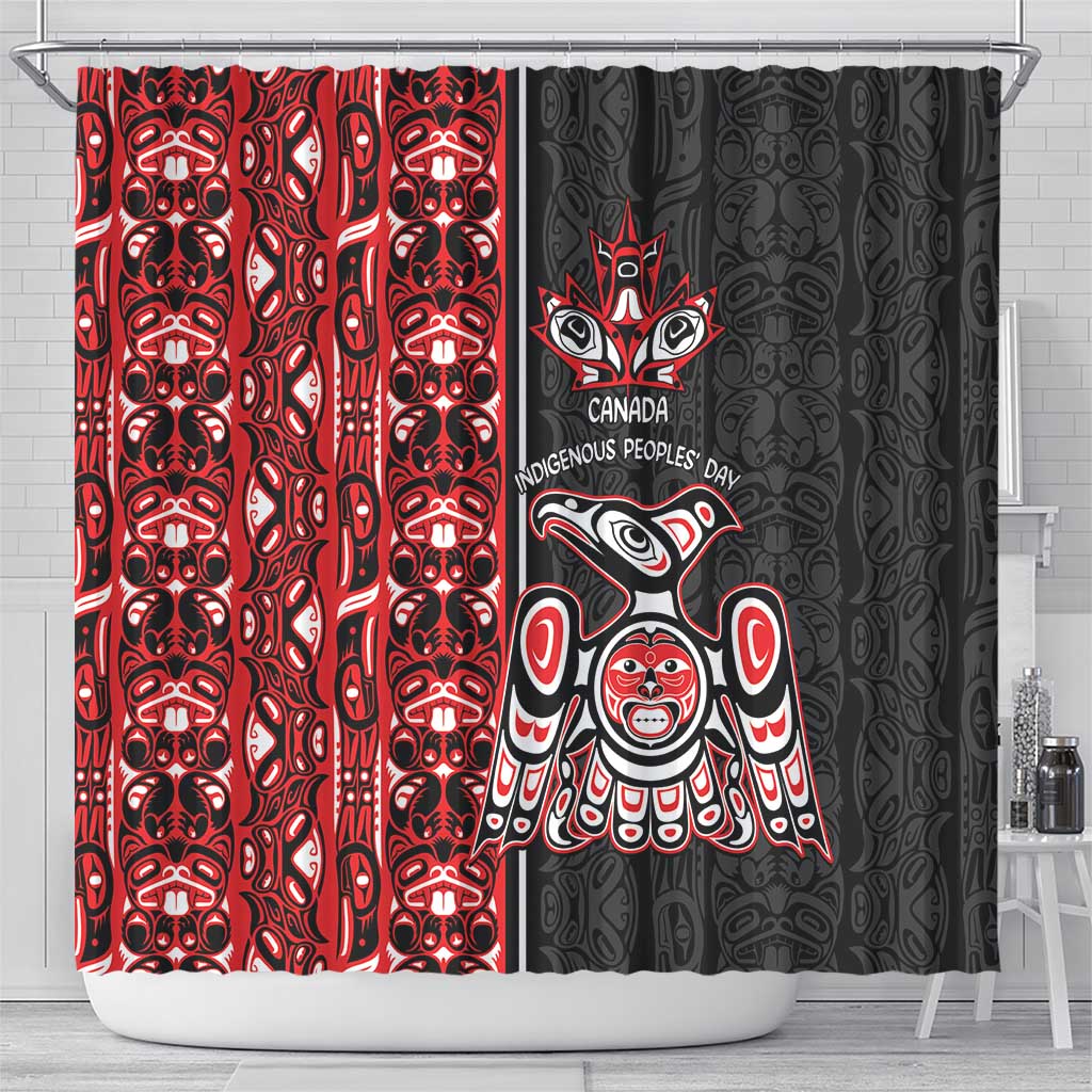 Canada Indigenous Peoples' Day Shower Curtain Canadian Raven Haida Pattern