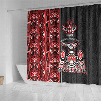 Canada Indigenous Peoples' Day Shower Curtain Canadian Raven Haida Pattern