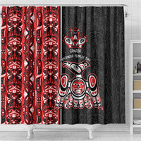 Canada Indigenous Peoples' Day Shower Curtain Canadian Raven Haida Pattern