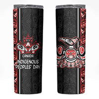 Canada Indigenous Peoples' Day Skinny Tumbler Canadian Raven Haida Pattern