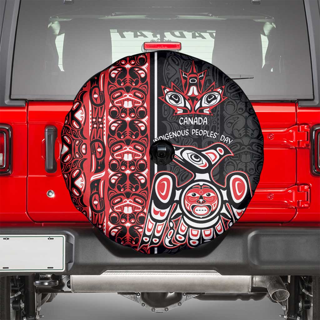Canada Indigenous Peoples' Day Spare Tire Cover Canadian Raven Haida Pattern