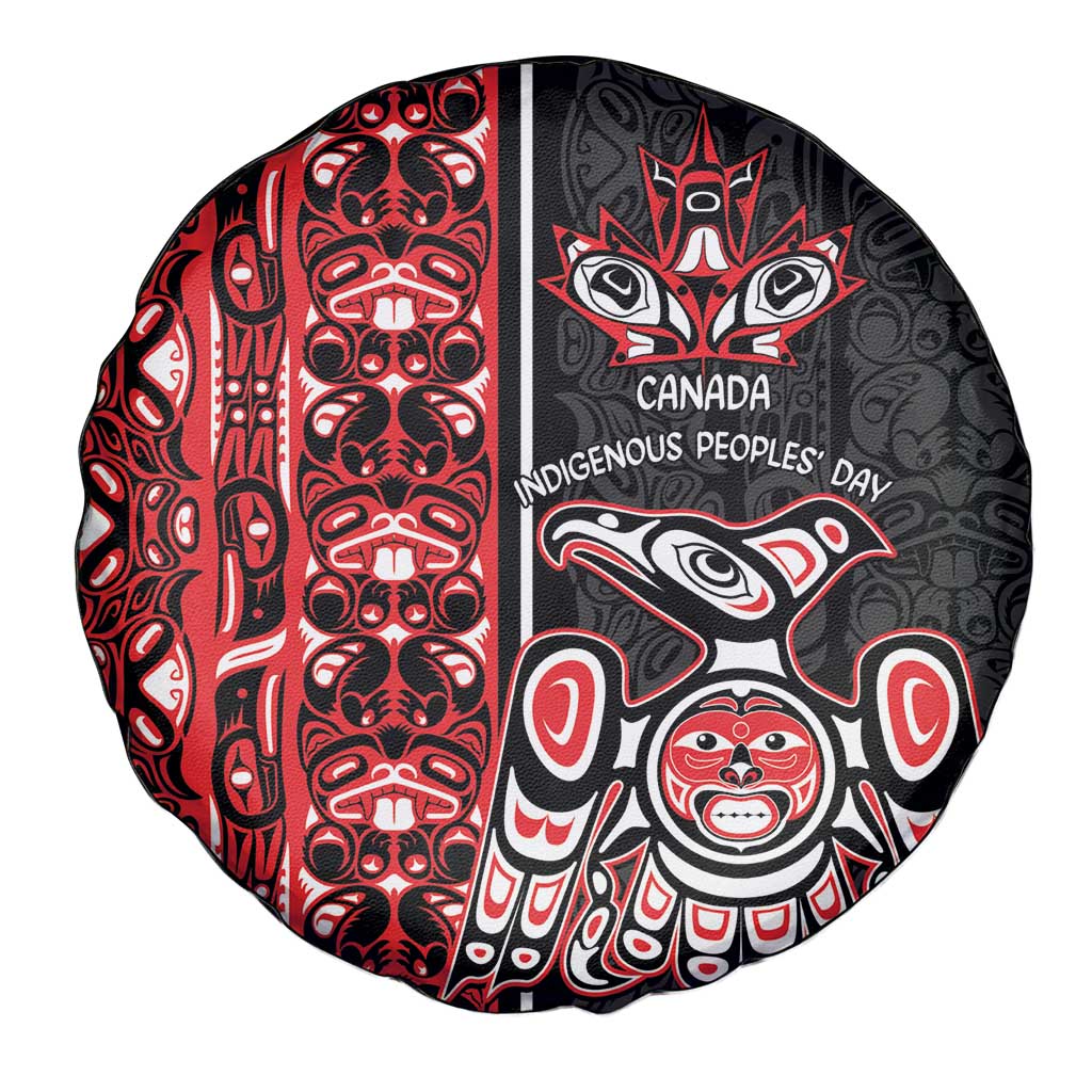 Canada Indigenous Peoples' Day Spare Tire Cover Canadian Raven Haida Pattern