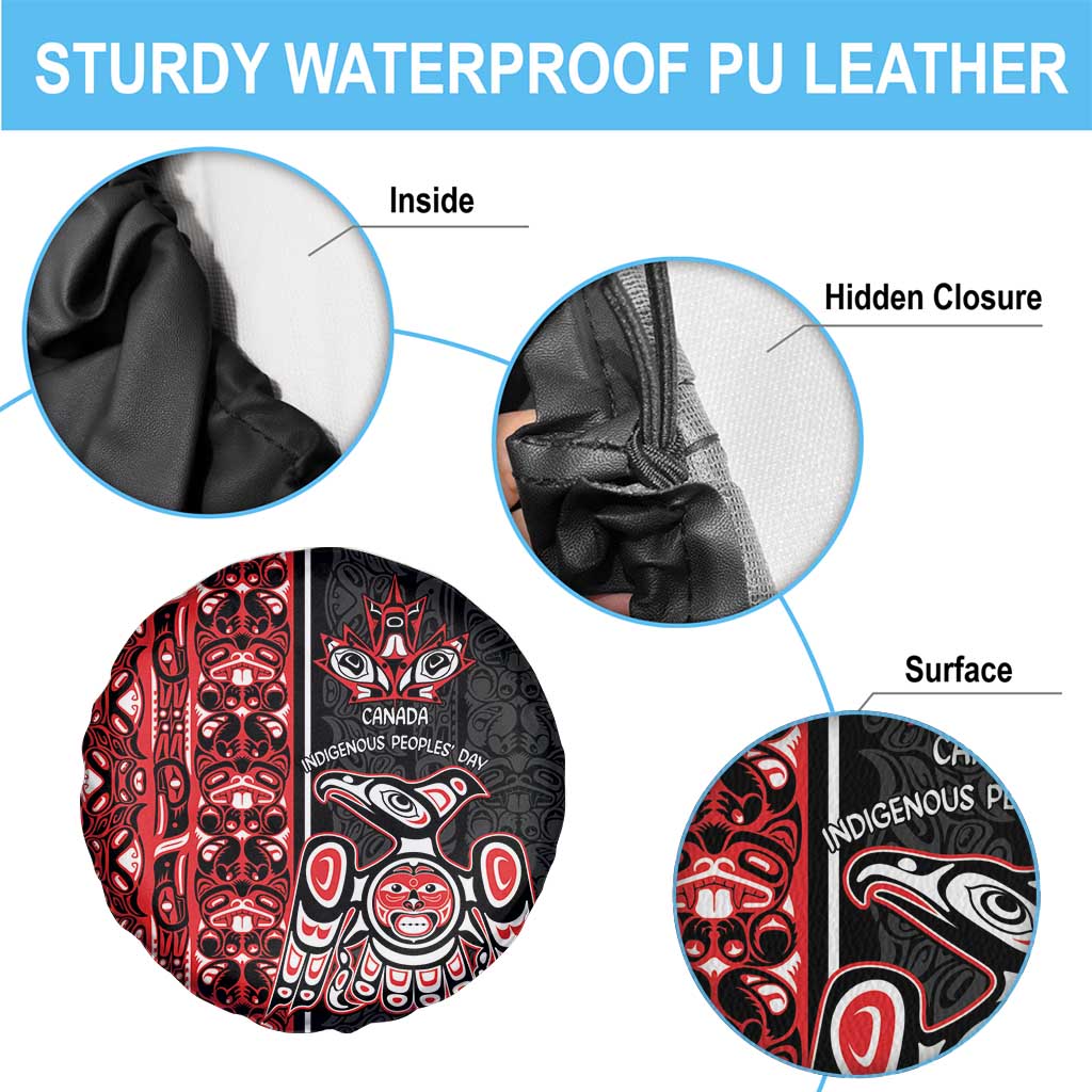 Canada Indigenous Peoples' Day Spare Tire Cover Canadian Raven Haida Pattern