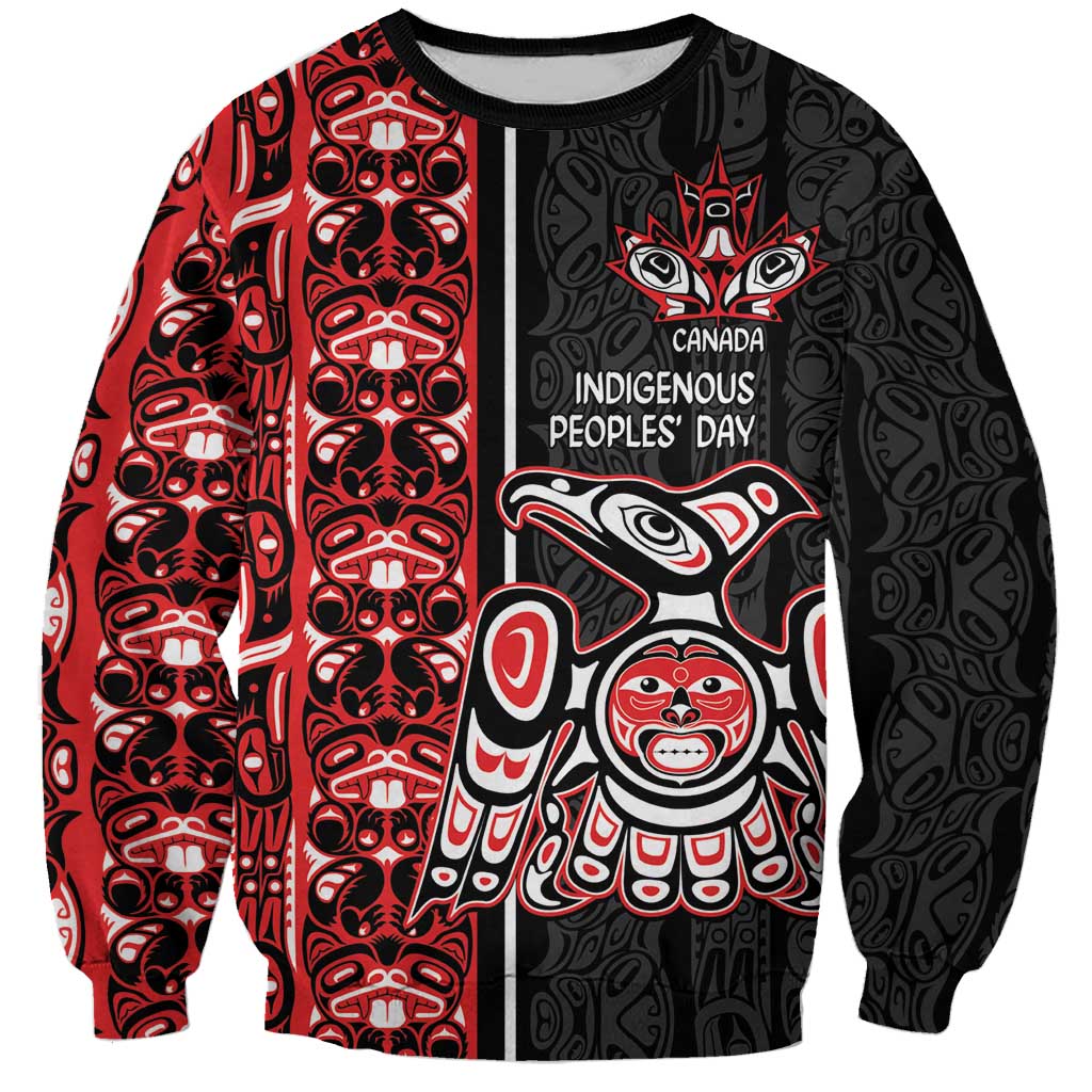 Canada Indigenous Peoples' Day Sweatshirt Canadian Raven Haida Pattern