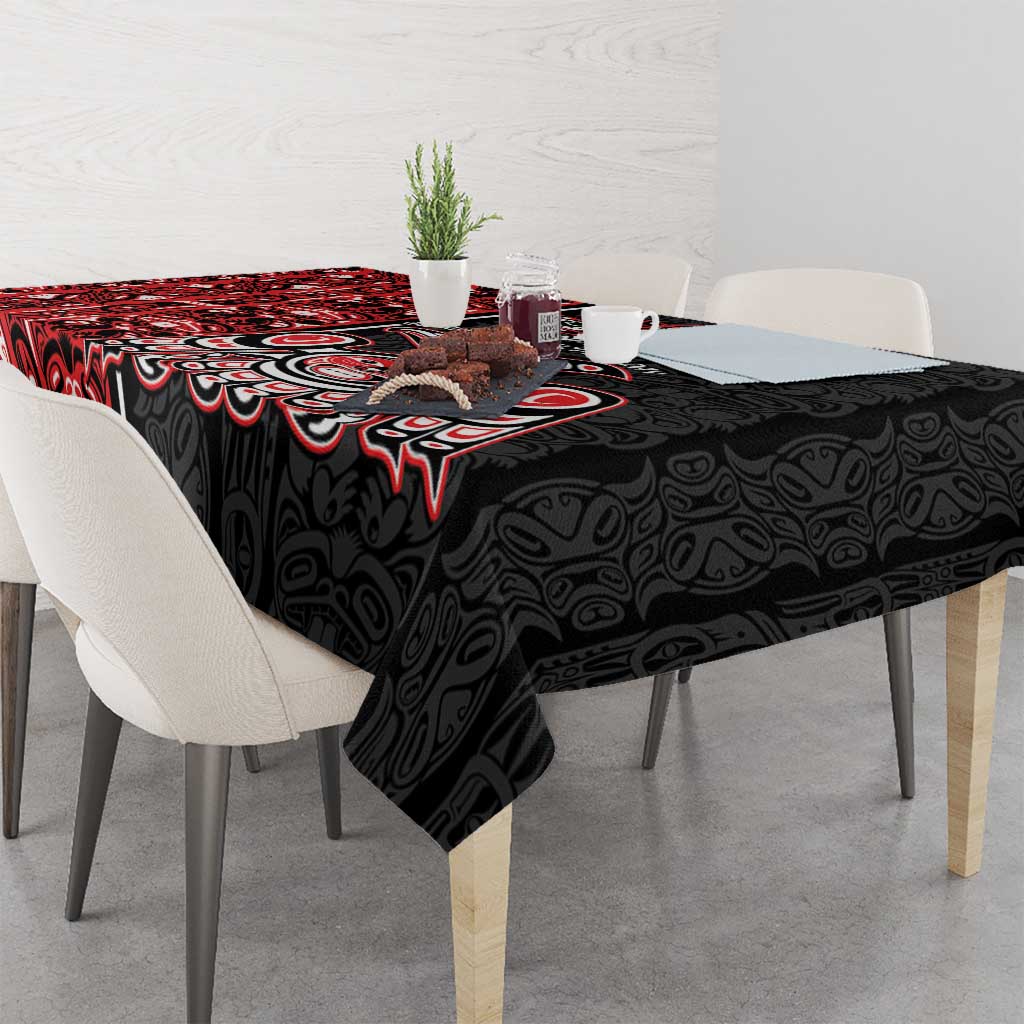 Canada Indigenous Peoples' Day Tablecloth Canadian Raven Haida Pattern