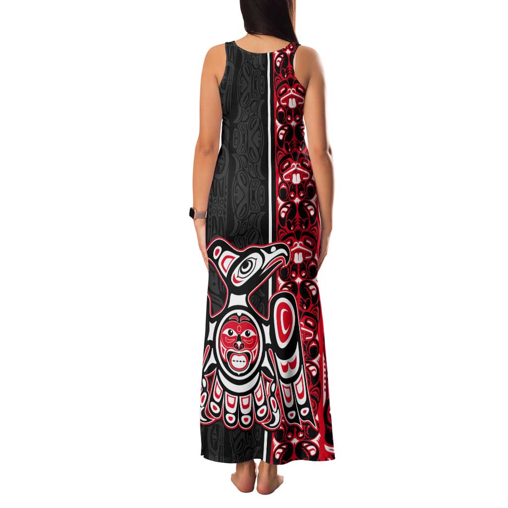 Canada Indigenous Peoples' Day Tank Maxi Dress Canadian Raven Haida Pattern