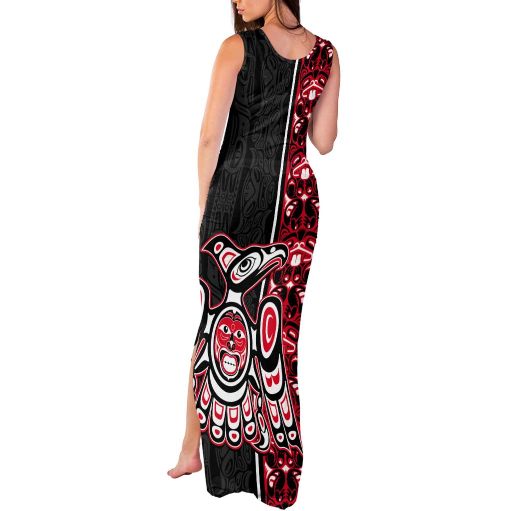 Canada Indigenous Peoples' Day Tank Maxi Dress Canadian Raven Haida Pattern