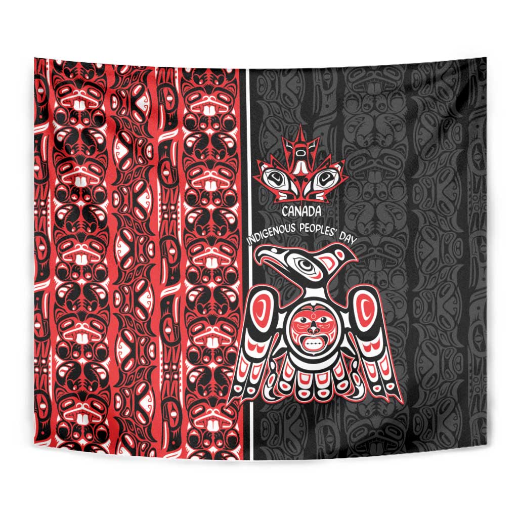 Canada Indigenous Peoples' Day Tapestry Canadian Raven Haida Pattern