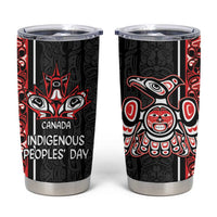 Canada Indigenous Peoples' Day Tumbler Cup Canadian Raven Haida Pattern