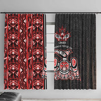 Canada Indigenous Peoples' Day Window Curtain Canadian Raven Haida Pattern