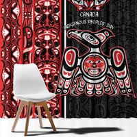 Canada Indigenous Peoples' Day Window Curtain Canadian Raven Haida Pattern