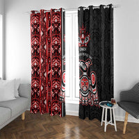 Canada Indigenous Peoples' Day Window Curtain Canadian Raven Haida Pattern