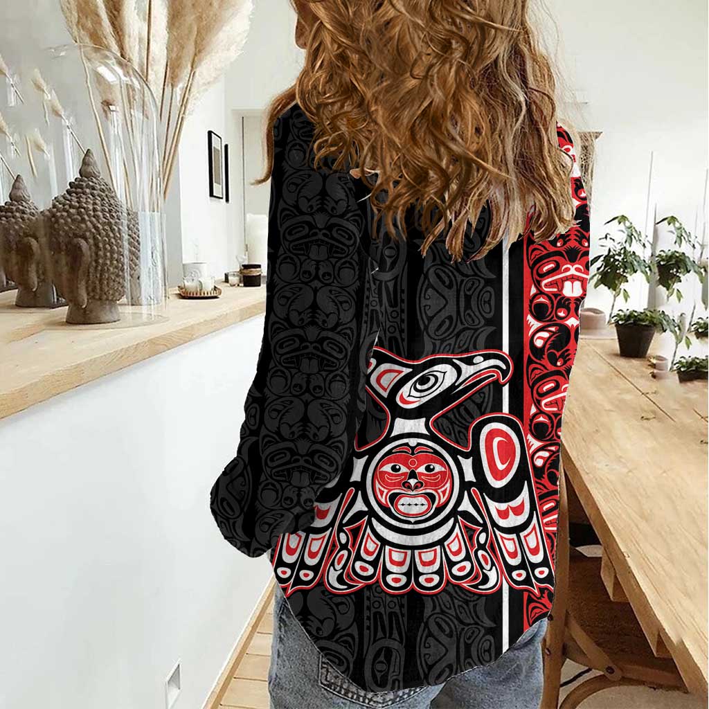 Canada Indigenous Peoples' Day Women Casual Shirt Canadian Raven Haida Pattern