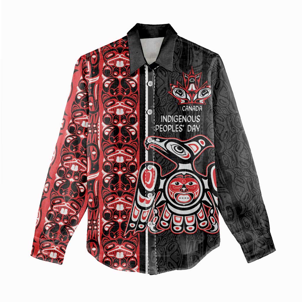 Canada Indigenous Peoples' Day Women Casual Shirt Canadian Raven Haida Pattern