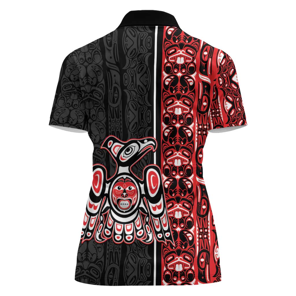 Canada Indigenous Peoples' Day Women Polo Shirt Canadian Raven Haida Pattern