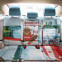 Canada Day Back Car Seat Cover Cute Beaver With Flag