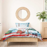 Canada Day Bedding Set Cute Beaver With Flag