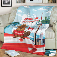 Canada Day Blanket Cute Beaver With Flag
