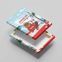 Canada Day Canvas Wall Art Cute Beaver With Flag