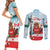 Canada Day Couples Matching Short Sleeve Bodycon Dress and Long Sleeve Button Shirt Cute Beaver With Flag