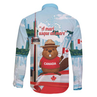 Canada Day Family Matching Off Shoulder Maxi Dress and Hawaiian Shirt Cute Beaver With Flag