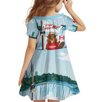 Canada Day Family Matching Puletasi and Hawaiian Shirt Cute Beaver With Flag