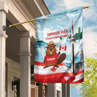 Canada Day Garden Flag Cute Beaver With Flag
