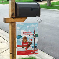 Canada Day Garden Flag Cute Beaver With Flag