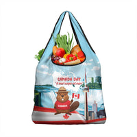 Canada Day Grocery Bag Cute Beaver With Flag