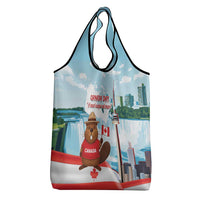 Canada Day Grocery Bag Cute Beaver With Flag