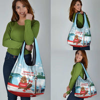 Canada Day Grocery Bag Cute Beaver With Flag
