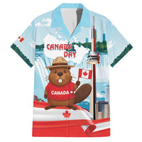 Canada Day Hawaiian Shirt Cute Beaver With Flag