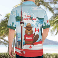 Canada Day Hawaiian Shirt Cute Beaver With Flag