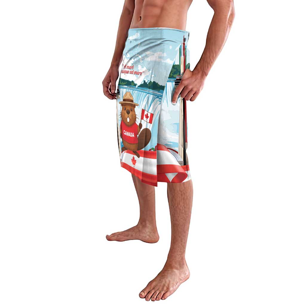 Canada Day Lavalava Cute Beaver With Flag