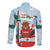 Canada Day Long Sleeve Button Shirt Cute Beaver With Flag