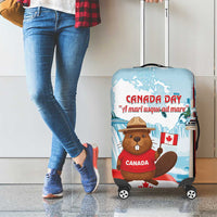 Canada Day Luggage Cover Cute Beaver With Flag