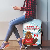 Canada Day Luggage Cover Cute Beaver With Flag