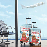 Canada Day Luggage Cover Cute Beaver With Flag