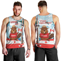 Canada Day Men Tank Top Cute Beaver With Flag
