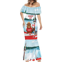 Canada Day Mermaid Dress Cute Beaver With Flag