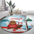 Canada Day Round Carpet Cute Beaver With Flag