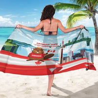 Canada Day Sarong Cute Beaver With Flag
