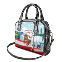 Canada Day Shoulder Handbag Cute Beaver With Flag