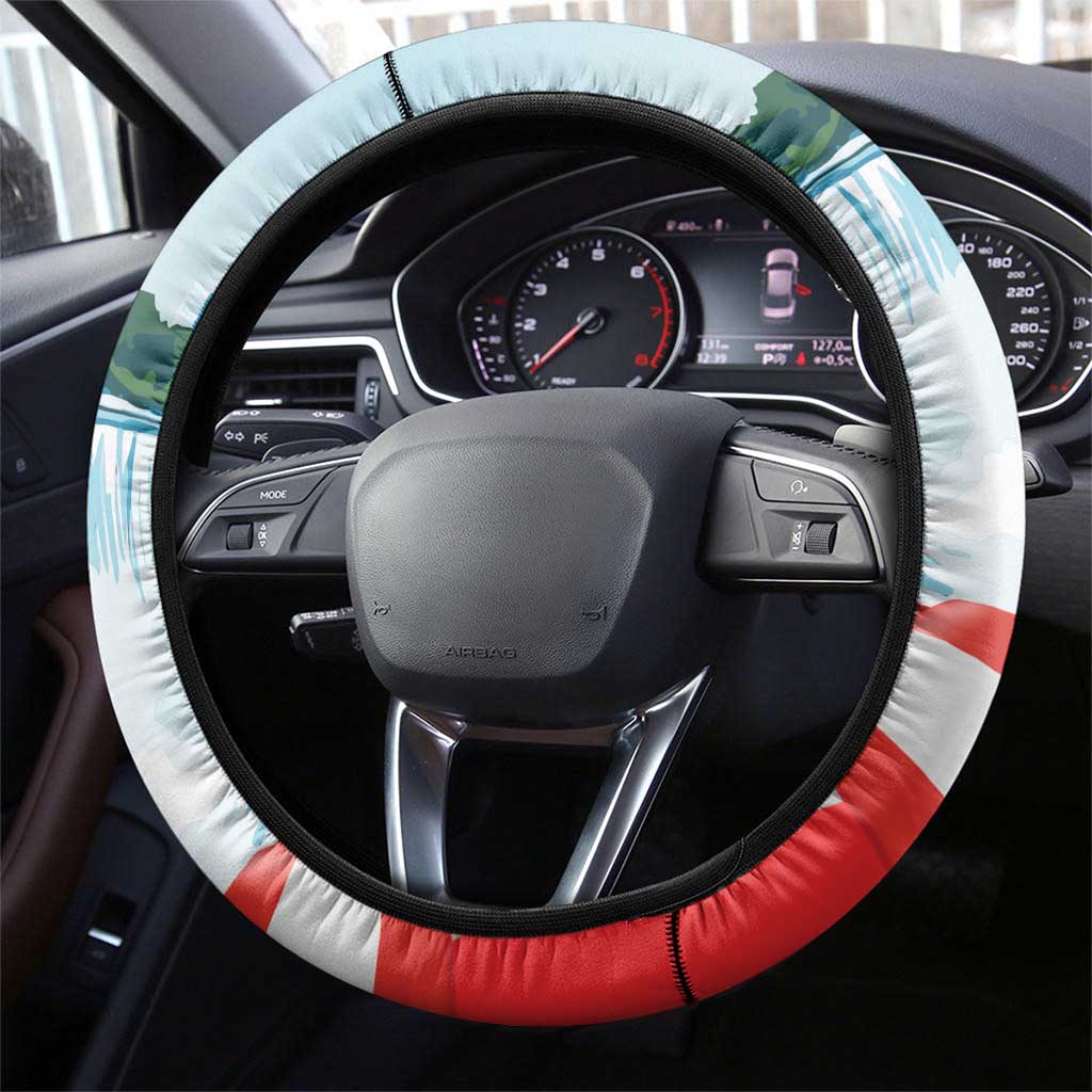 Canada Day Steering Wheel Cover Cute Beaver With Flag
