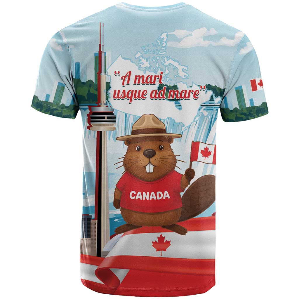 Canada Day T Shirt Cute Beaver With Flag