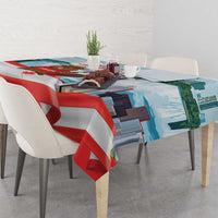 Canada Day Tablecloth Cute Beaver With Flag