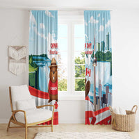 Canada Day Window Curtain Cute Beaver With Flag
