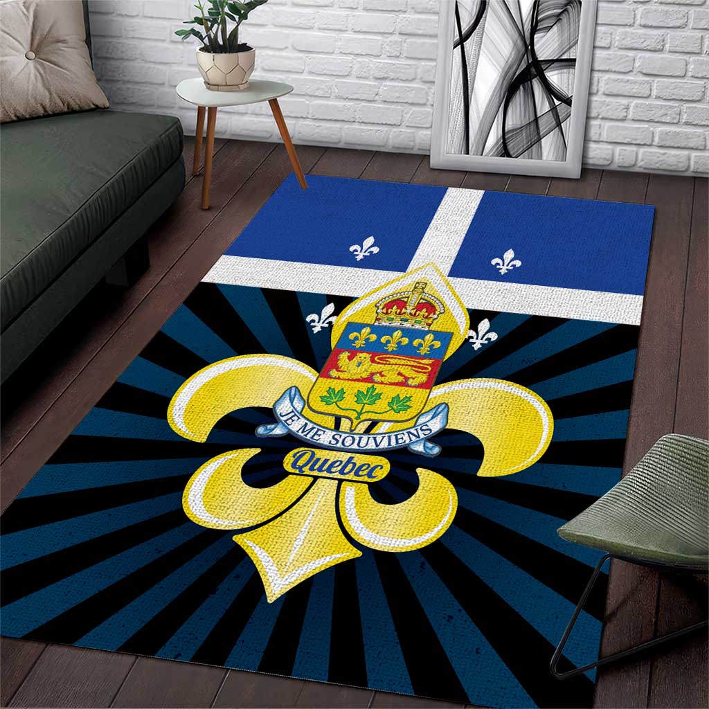 Quebec Canada Province Area Rug Fleur De Lis Coat Of Arms